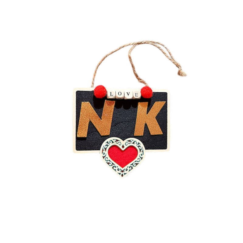 Κρεμαστό διακοσμητικό μαυροπίνακας " LOVE " με τα αρχικά σας