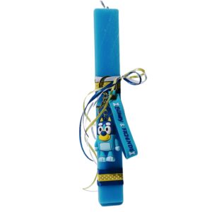Πασχαλινή λαμπάδα με μπρελόκ από σιλικόνη Bluey