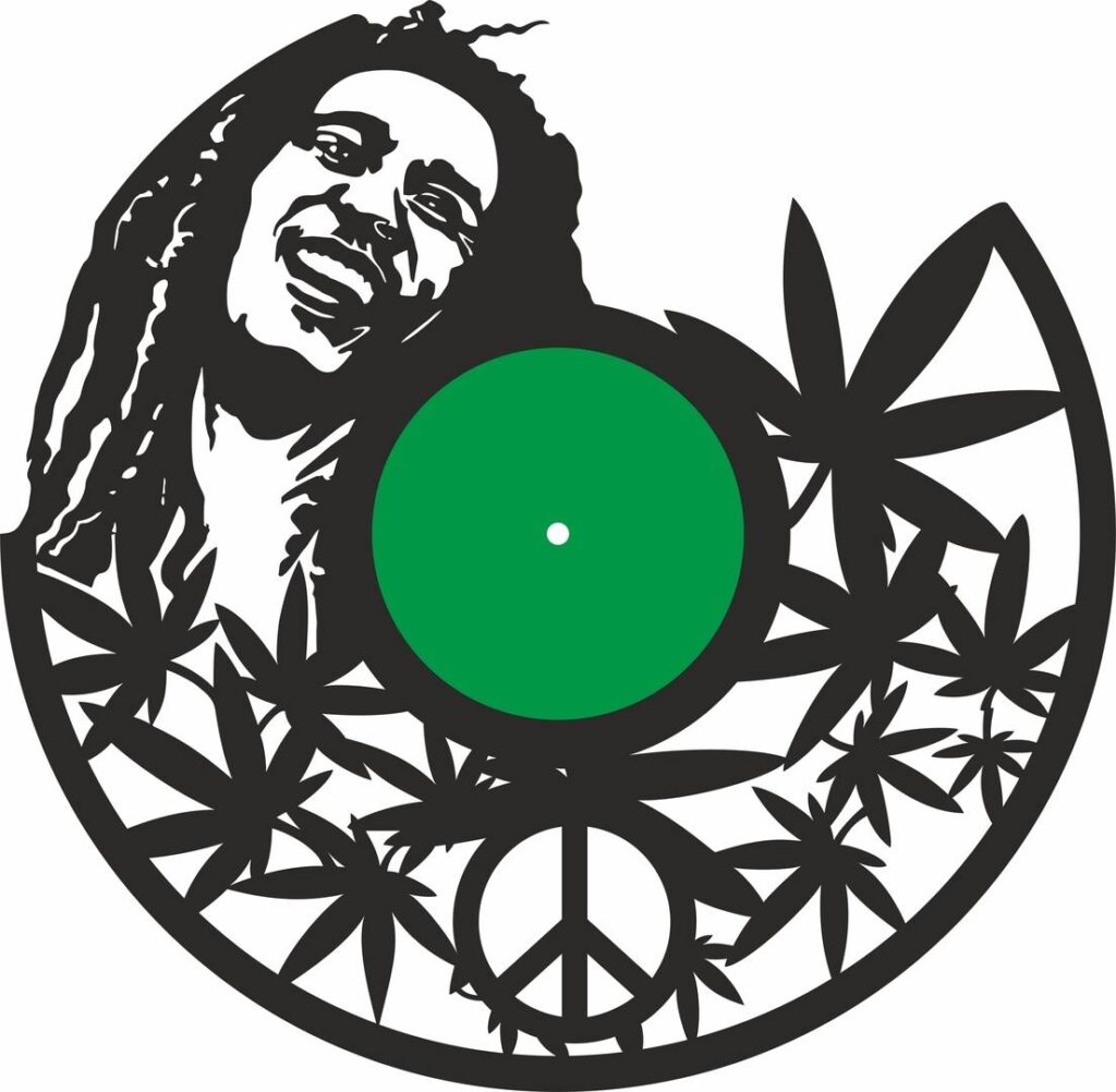 Ρολόι τοίχου από Βινύλιο - BOB MARLEY