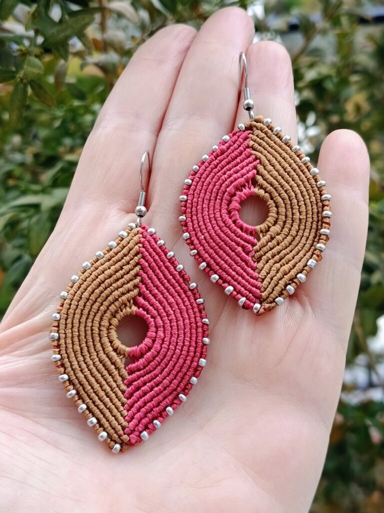 Χειροποίητα boho σκουλαρίκια macrame