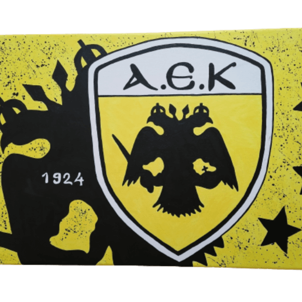 ΑΕΚ λογότυπο ομάδας πίνακας ζωγραφικής