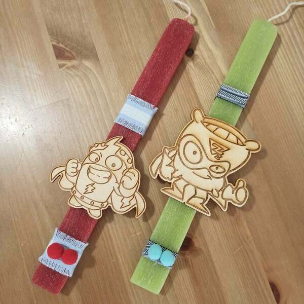 Σετ 2 τεμαχίων λαμπάδα και door hanger τύπου super zing