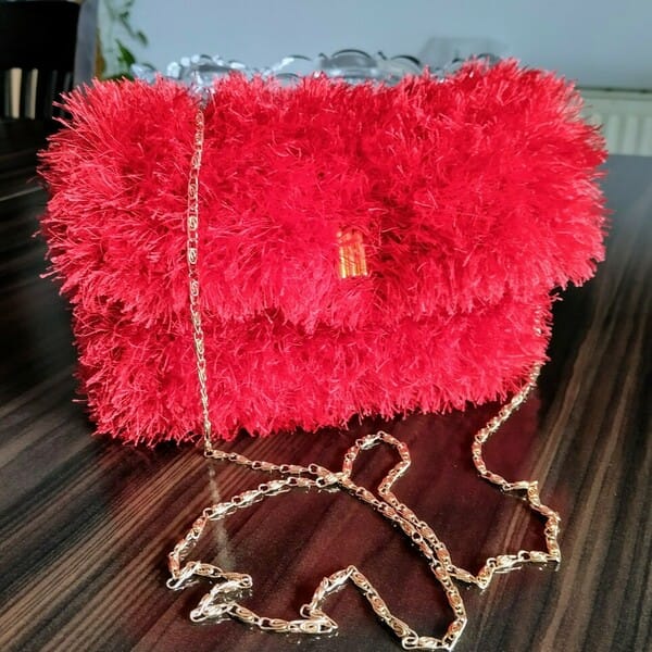 Red Bag Πλεκτή Χειροποίητη Τσάντα