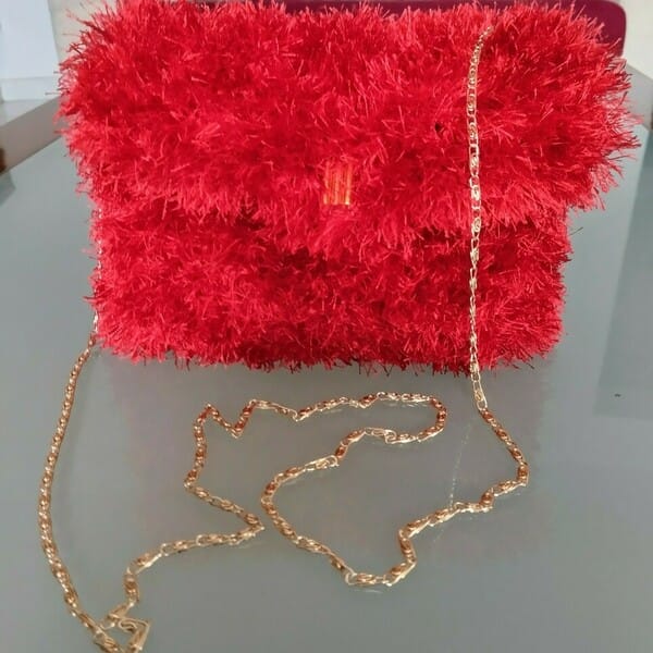 Red Bag Πλεκτή Χειροποίητη Τσάντα