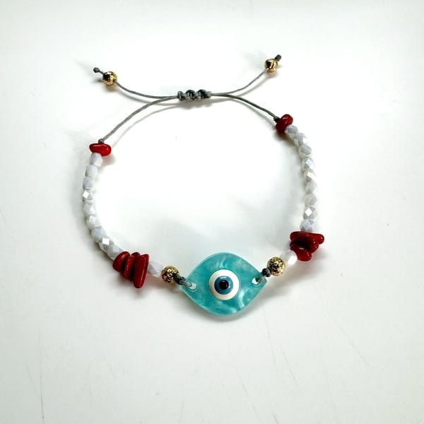 Χειροποίητο βραχιόλι με μάτι - evil eye plexi