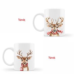 Σετ κεραμικές κούπες Christmas deers με αφιέρωση