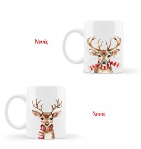 Σετ κεραμικές κούπες Christmas deers με αφιέρωση