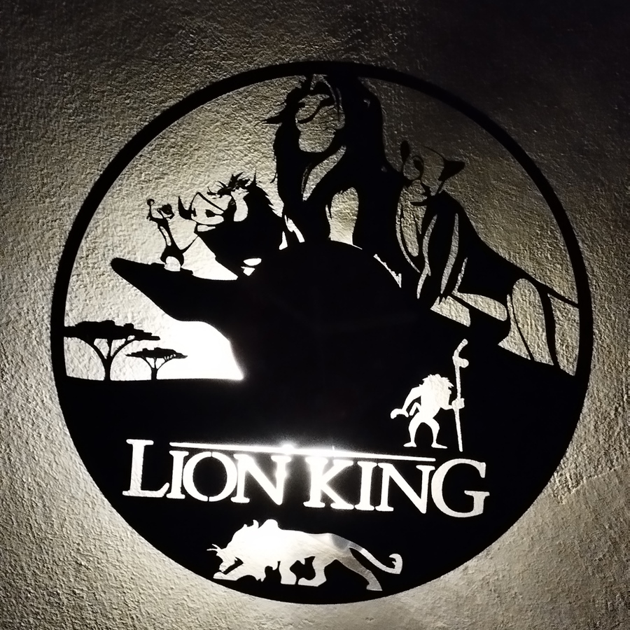 Ρολόι τοίχου από Βινύλιο - LION KING