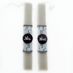 Πασχαλινές λαμπάδες για ζευγάρι "mr & mrs"