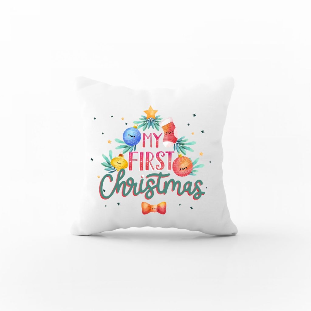 Μαξιλάρι my first Christmas με αφιέρωση