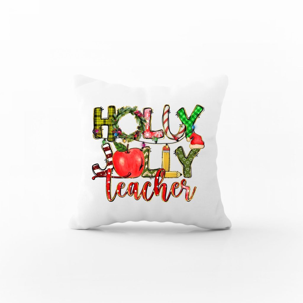 Μαξιλάρι Holly jolly teacher με αφιέρωση