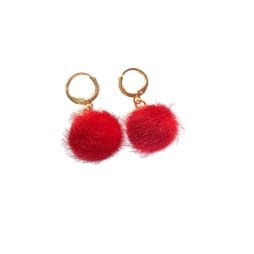Σκουλαρίκια "Cute Red Pom Pom"