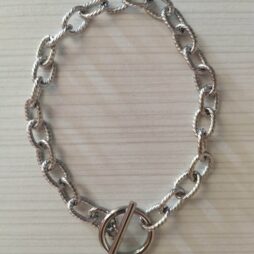 Χειροποίητο ατσάλινο, ασημί βραχιόλι silver beauty