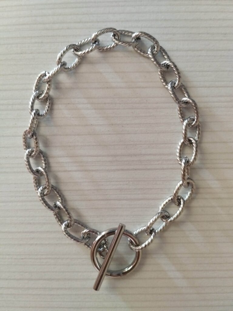 Χειροποίητο ατσάλινο, ασημί βραχιόλι silver beauty
