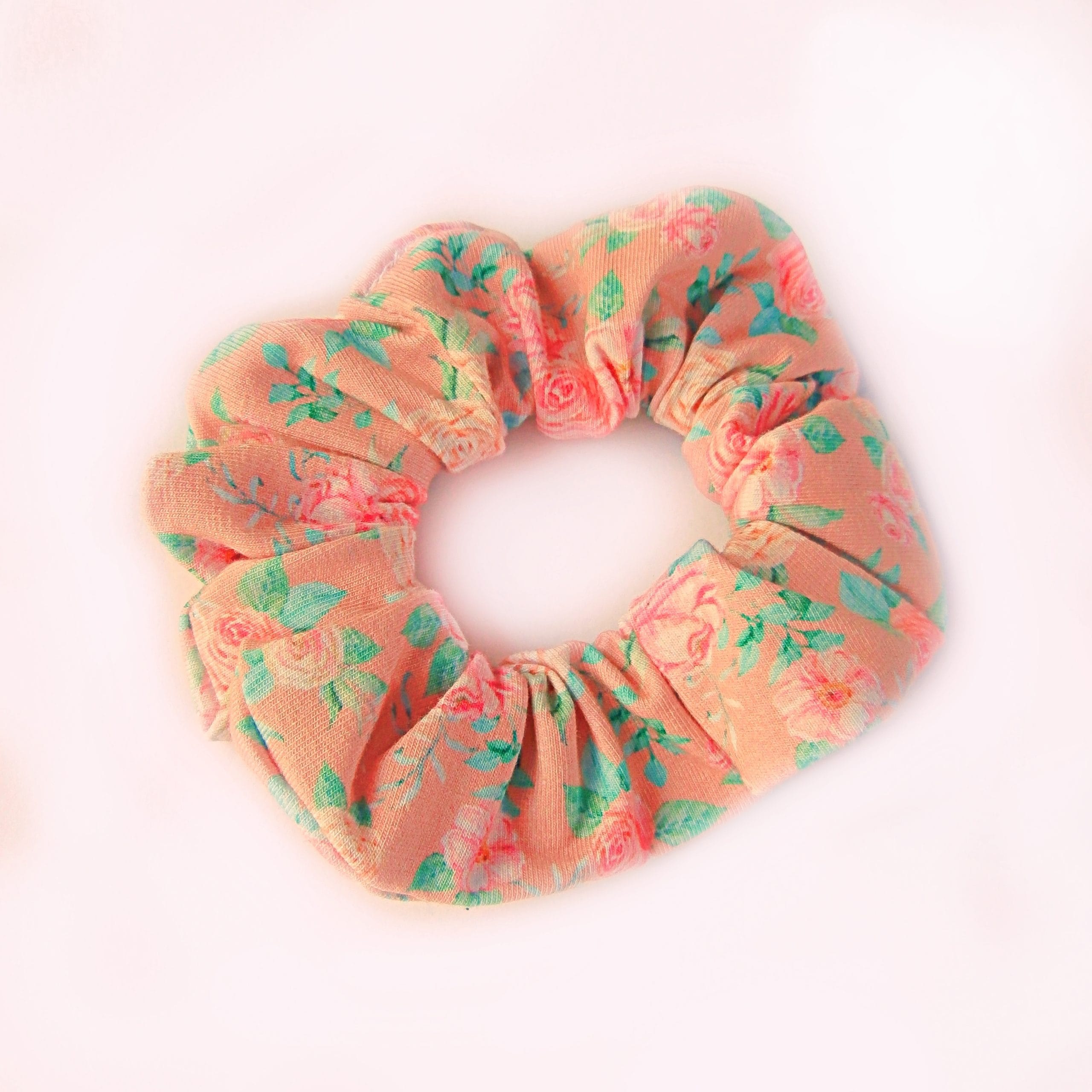 Λαστιχάκι για τα μαλλιά τύπου scrunchie ροζ φλοράλ
