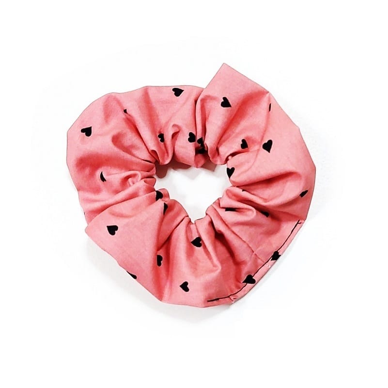 Scrunchie – Λαστιχάκι μαλλιών | Καρδιές μαύρες