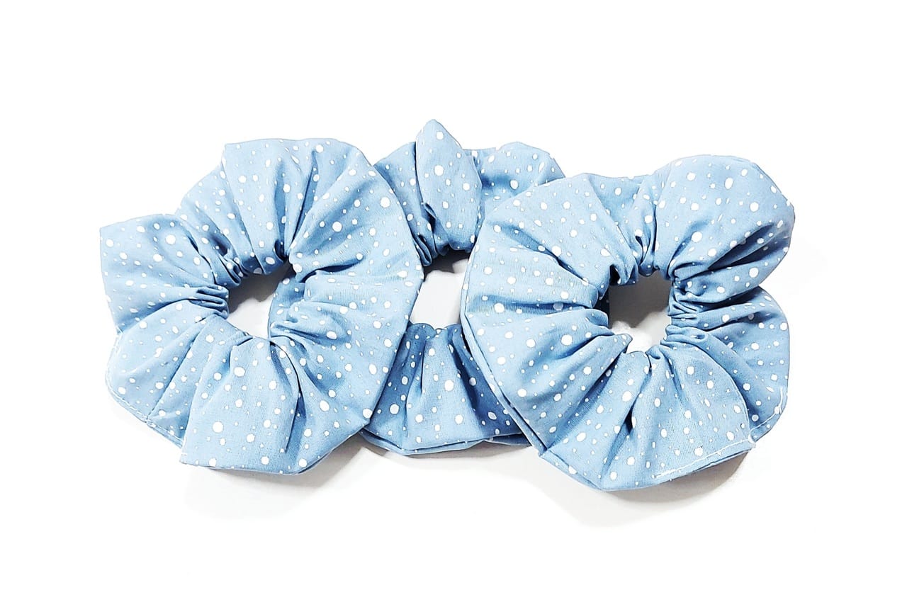 Scrunchie – Λαστιχάκι μαλλιών | Θαλασσί πουά