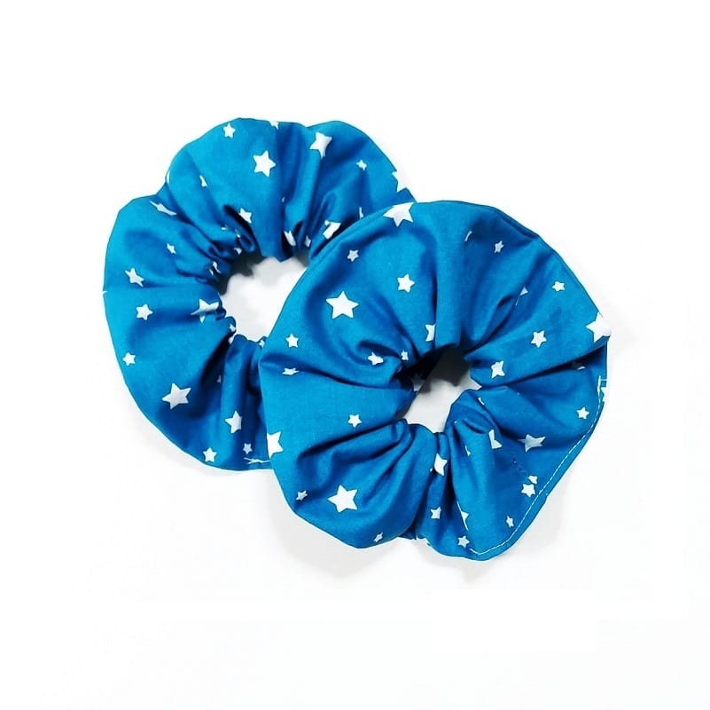Scrunchie – Λαστιχάκι μαλλιών | Αστέρια σε τρικουάζ