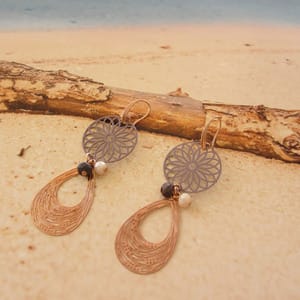 Σκουλαρίκια Filigree Round flower and tears