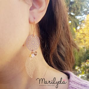 Σκουλαρίκια Filigree Round flower and tears