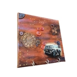 Κλειδοθηκη πίνακας καμβάς steampunk