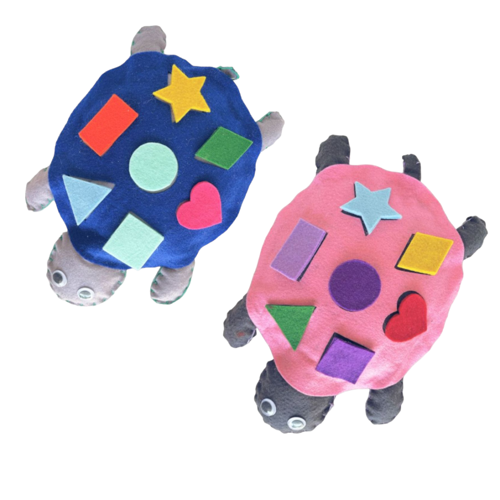 Pink Shape Explorer Turtle – Χειροποίητο παιχνίδι από Felt