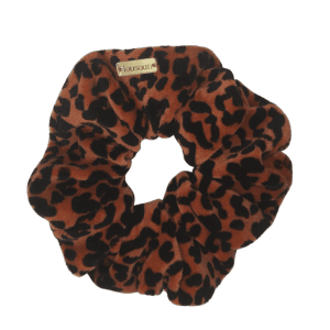 Lousoun scrunchie, χειροποίητο λεοπάρ λαστιχάκι μαλλιών