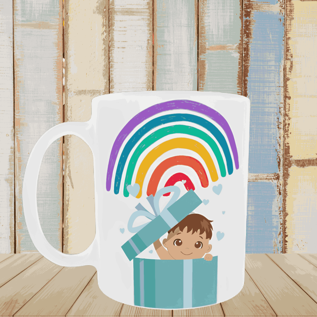 Κεραμική λευκή κούπα 11oz Rainbow Baby Boy