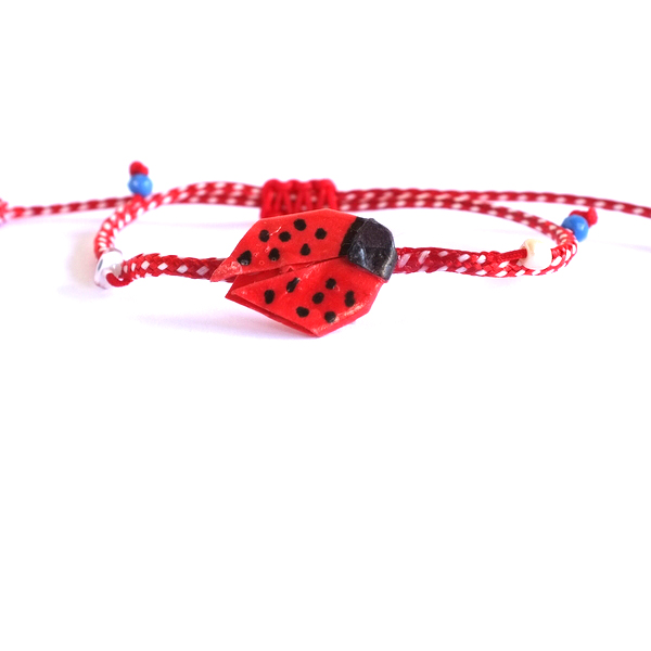 Βραχιόλι Μαρτάκι με πασχαλίτσα origami