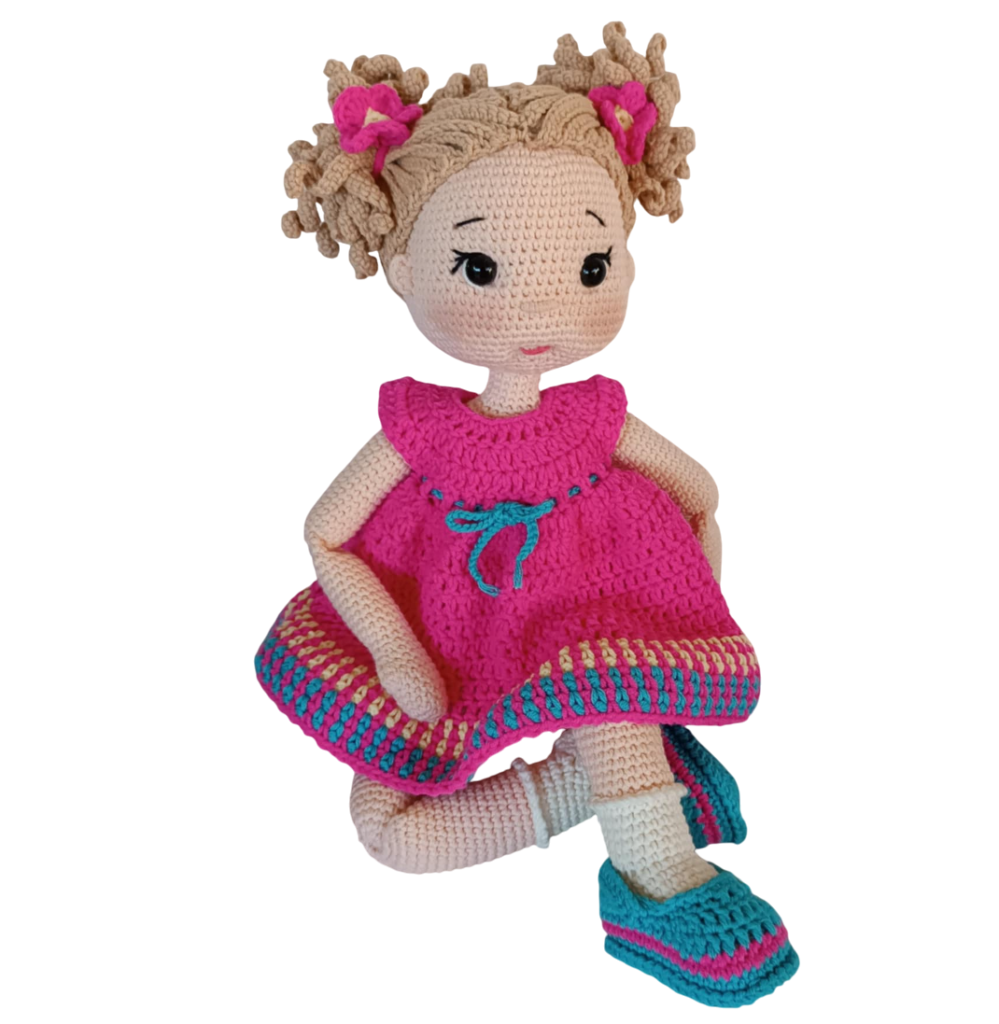 Χειροποίητη κούκλα (amigurumi) "Φοίβη” , ύψους 47 εκ.