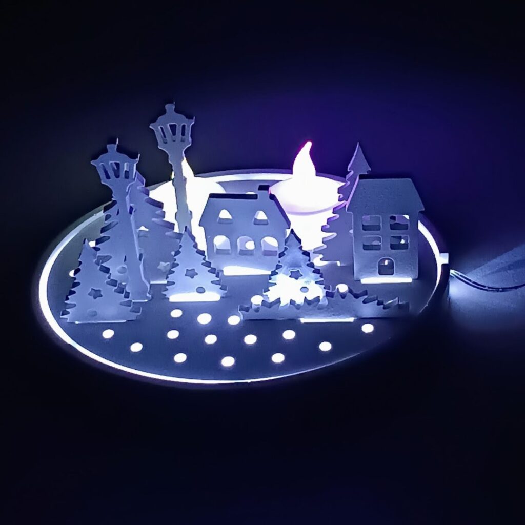 Χριστουγεννιάτικο Χωριό Πορσελάνης με LED